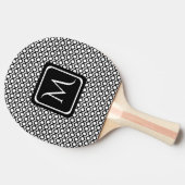 Modern Geometric Monogram Black White Tafeltennisbatje (Zijkant)