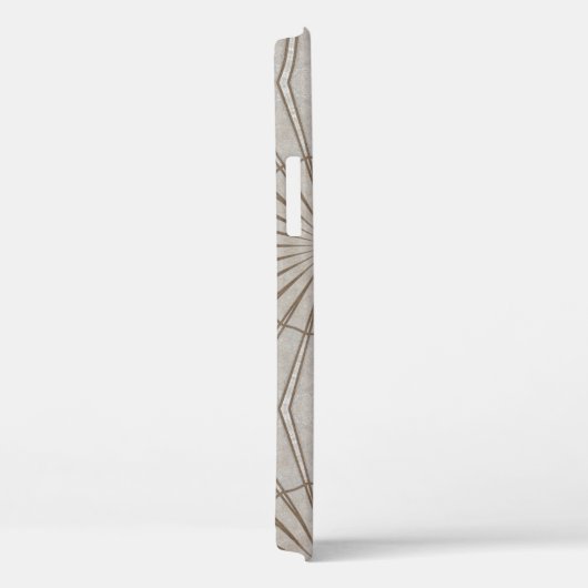 Modern Geometric Monogrammed Sleek Stijlvol Bruin Case-Mate iPhone Case (Achterkant / Rechts)