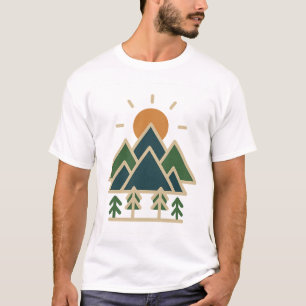 Modern Geometric Mountains Adventure T-shirt Min