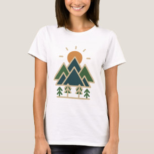 Modern Geometric Mountains Adventure T-shirt Min