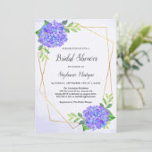 Modern Geometric Paars Hydrangea Vrijgezellenfeest Kaart (Staand voorkant)