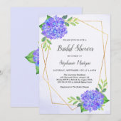 Modern Geometric Paars Hydrangea Vrijgezellenfeest Kaart (Voorkant / Achterkant)