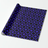 Modern Geometric Pattern Blue and Black Birthday Cadeaupapier (Uitgerold)
