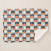Modern Geometric Pattern in Terracotta, Navy Sherpa Deken (Voorkant (horizontaal))