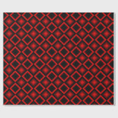 Modern Geometric Pattern Red and Black Birthday Cadeaupapier (Vlak)