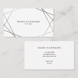 Modern Geometric Pattern Silver Visitekaartje