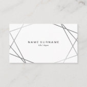 Modern Geometric Pattern Silver Visitekaartje (Voorkant)