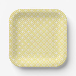Modern Geometric Pattern Sunny Pastel Yellow Papieren Bordje