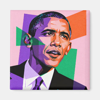 Modern Geometric Portrait of Barack Obama Magneet