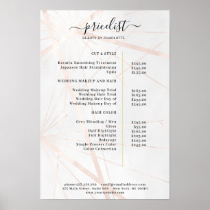 Modern Geometric Price List Poster