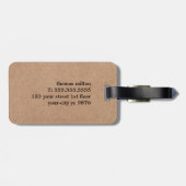 Modern Geometric Printed Kraft White Green Bagagelabel (Achterkant horizontaal)