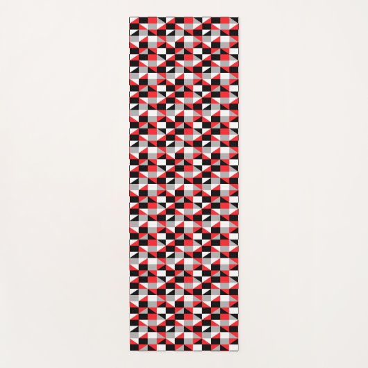 Modern Geometric Red Grey Black Pattern Yogamat (Voorkant)