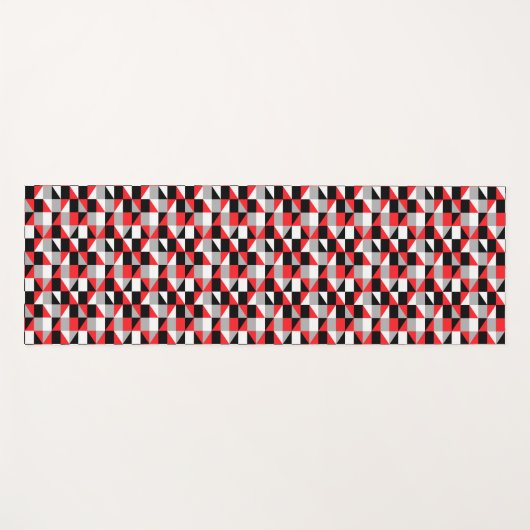 Modern Geometric Red Grey Black Pattern Yogamat (Voorkant (horizontaal))