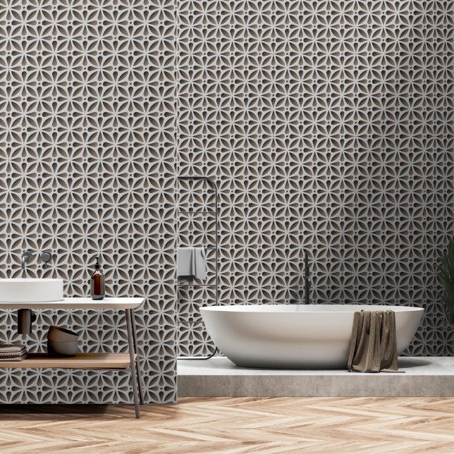 Modern Geometric Round Pattern No.1 Behang (Badkamer)