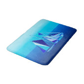 Modern Geometric Sailboat / Yacht, Cobalt Blue Badmat (Gekanteld)