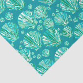 Modern Geometric Seashells, Aqua en Turquoise Tissuepapier (Detail)