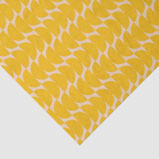 Modern Geometric Simple Shapes Pattern Yellow Tissuepapier (Detail)