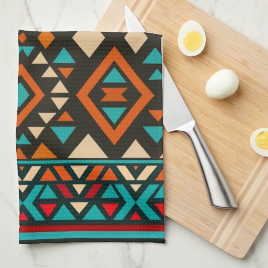Modern Geometric Southwest Style Theedoek (Quarter Fold)