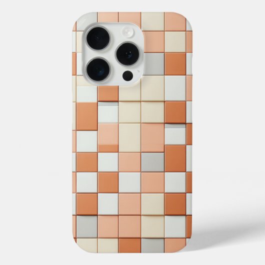 Modern Geometric Square Case - Terracotta, Cream  (Achterkant)