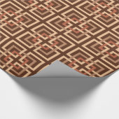 Modern Geometric Squares, Chocolate Brown and Tan Cadeaupapier (Hoek)