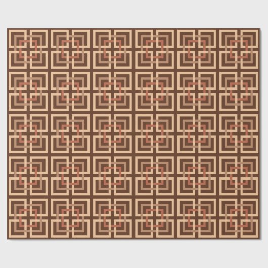 Modern Geometric Squares, Chocolate Brown and Tan Cadeaupapier (Vlak)