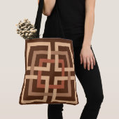 Modern Geometric Squares, Chocolate Brown and Tan Tote Bag (Dichtbij)