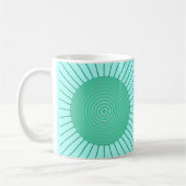 Modern Geometric Sunburst - Aqua en Seafoam Green Koffiemok (Links)