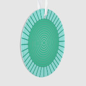 Modern Geometric Sunburst - Aqua en Seafoam Green Ornament (voorkant)