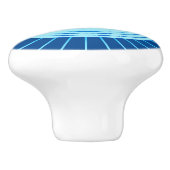 Modern Geometric Sunburst - Cobalt Blue en Aqua Keramische Knop (Zijkant)