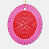 Modern Geometric Sunburst - Fuchsia and Red Keramisch Ornament (Links)