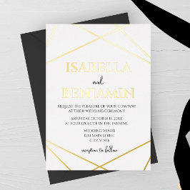 Modern Geometric Typography Wedding Folie Uitnodiging