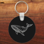 Modern Geometric Whale Sleutelhanger (Voorkant)