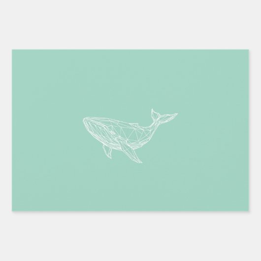 Modern Geometric Whale Wrapping Paper (Voorkant 3)