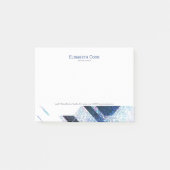 Modern Geometric White & Blue-Grey Glitter Post-it® Notes (Voorkant)