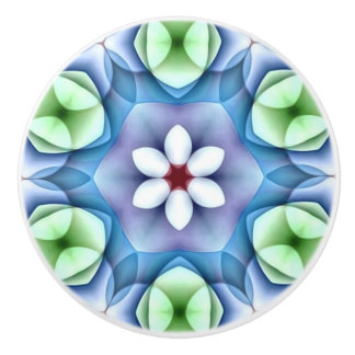 Modern Geometric White Daisy Keramische Knop