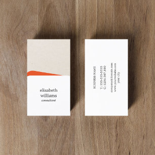 Modern Geometric White Oranje Consultant Visitekaartje