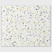 Modern Geometric Yellow Grey Terrazzo Pattern Cadeaupapier (Vlak)