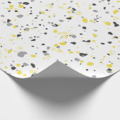 Modern Geometric Yellow Grey Terrazzo Pattern Cadeaupapier (Hoek)