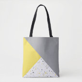 Modern Geometric Yellow Grey Terrazzo Pattern Draagtas (Voorkant)