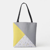 Modern Geometric Yellow Grey Terrazzo Pattern Draagtas (Achterkant)