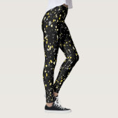 Modern Geometric Yellow Grey Terrazzo Pattern Leggings (Rechts)