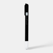 Modern Geometric Zig Zag Pattern Black & White iPhone 15 Hoesje (Linkerkant)