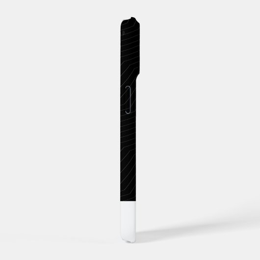 Modern Geometric Zig Zag Pattern Black & White iPhone 15 Hoesje (Rechterkant)