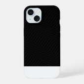 Modern Geometric Zig Zag Pattern Black & White iPhone 15 Hoesje (Achterkant)