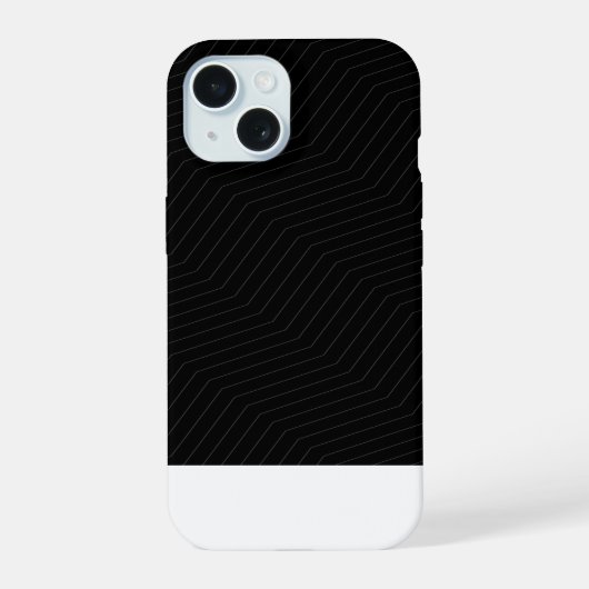 Modern Geometric Zig Zag Pattern Black & White iPhone 15 Hoesje (Achterkant)