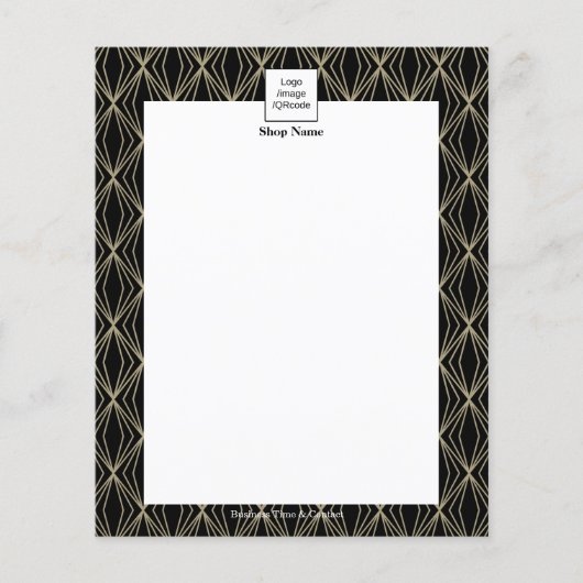 Modern geometriepatroon zwart flyer (Voorkant)