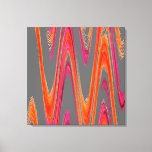 Modern Geometrisch Abstract Grijs Sinaasappel Hot  Canvas Afdruk