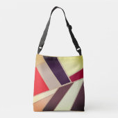 Modern Geometrisch Abstract Mozaïek, Bruin en Sina Crossbody Tas (Achterkant)