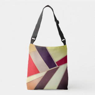 Modern Geometrisch Abstract Mozaïek, Bruin en Sina Crossbody Tas