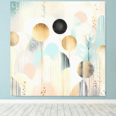 Modern geometrisch abstract pastelpatroon canvas afdruk (Insitu (Houten vloer))